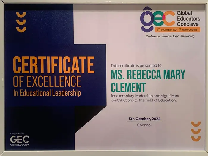 Certificate of Excellence